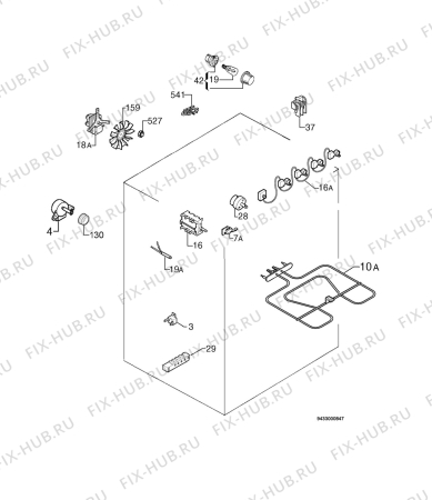 Взрыв-схема плиты (духовки) Rex Electrolux RKG661199X - Схема узла Electrical equipment 268